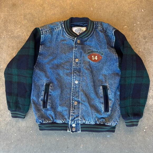 Vintage Taz Looney Toons Varsity Jacket Youth  L Plaid Acme RARE Streetwear 90's - Picture 3 of 8